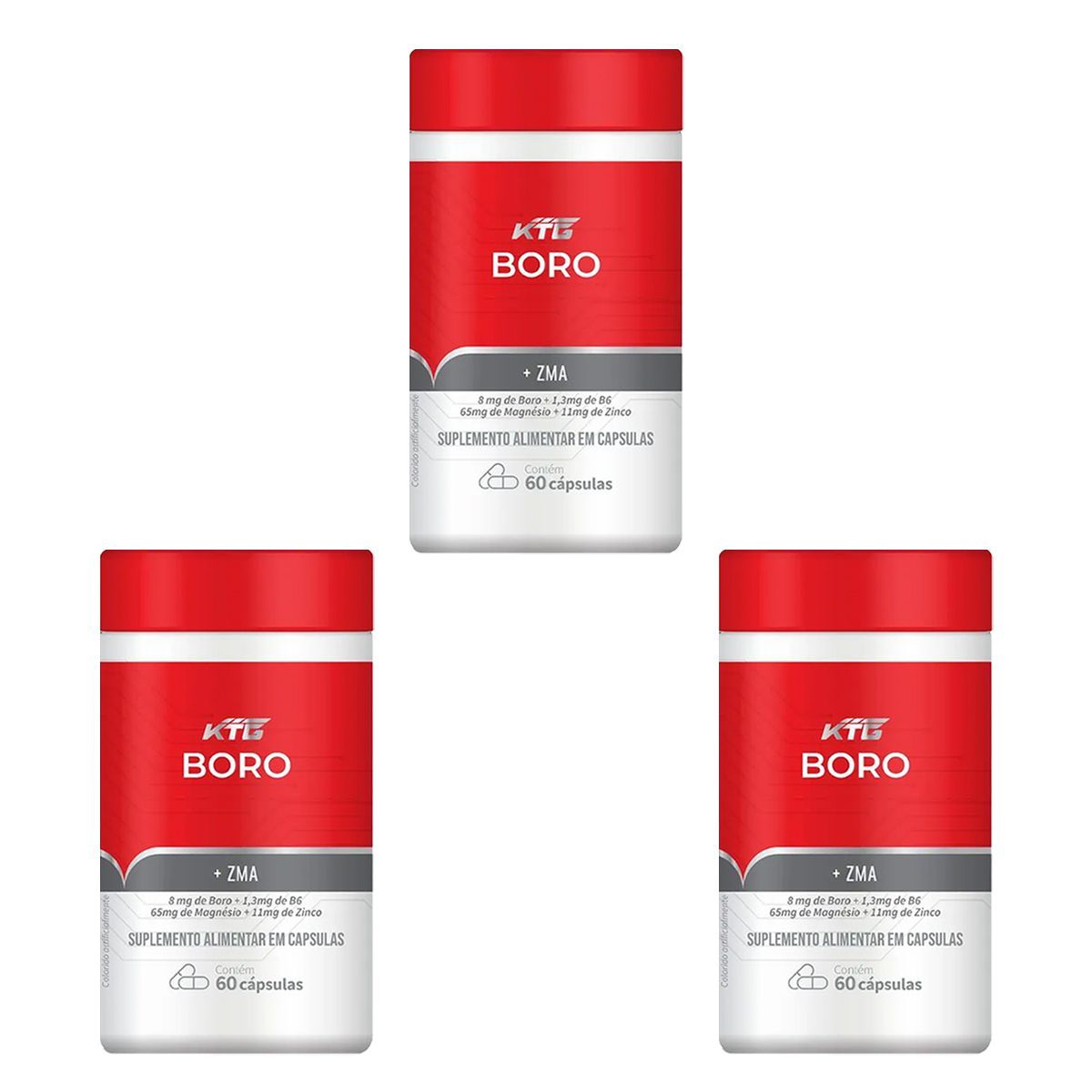 Kit 3X Boro+ZMA - 60 C�psulas - Katigu�