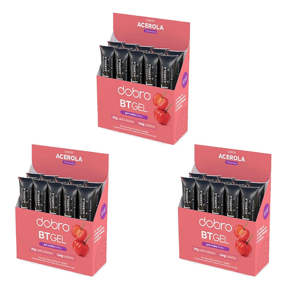 Kit 3X BT Gel - 10 Sach�s 30g Acerola com Beterraba - Dobro