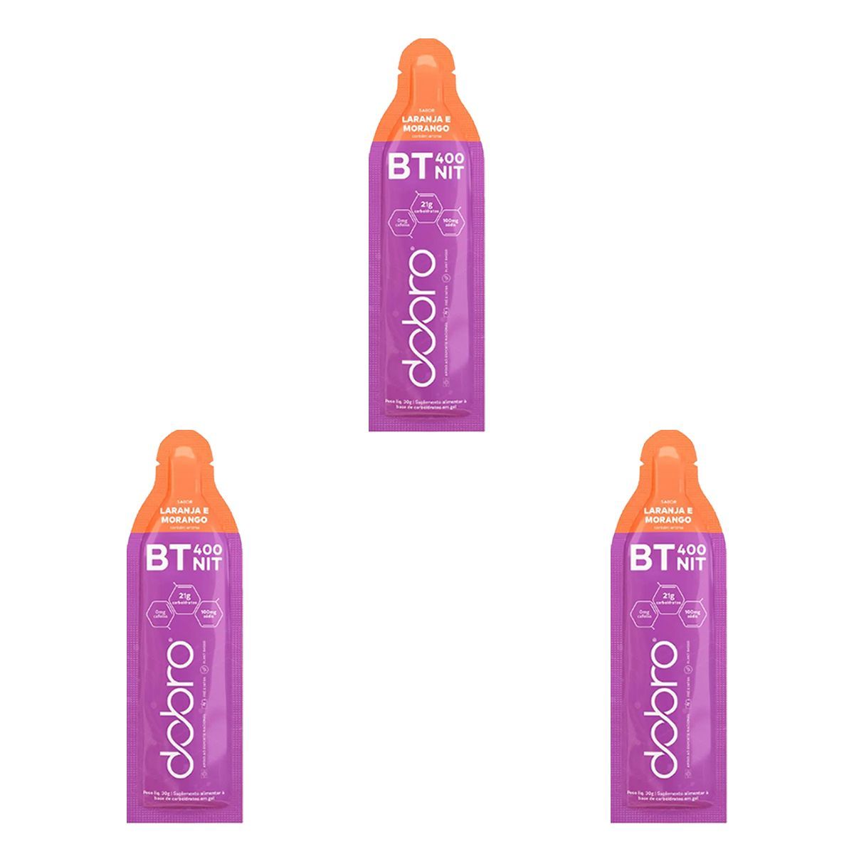 Kit 3X BT Nitrato Gel - 1 Sach� 30g Laranja e Morango - Dobro