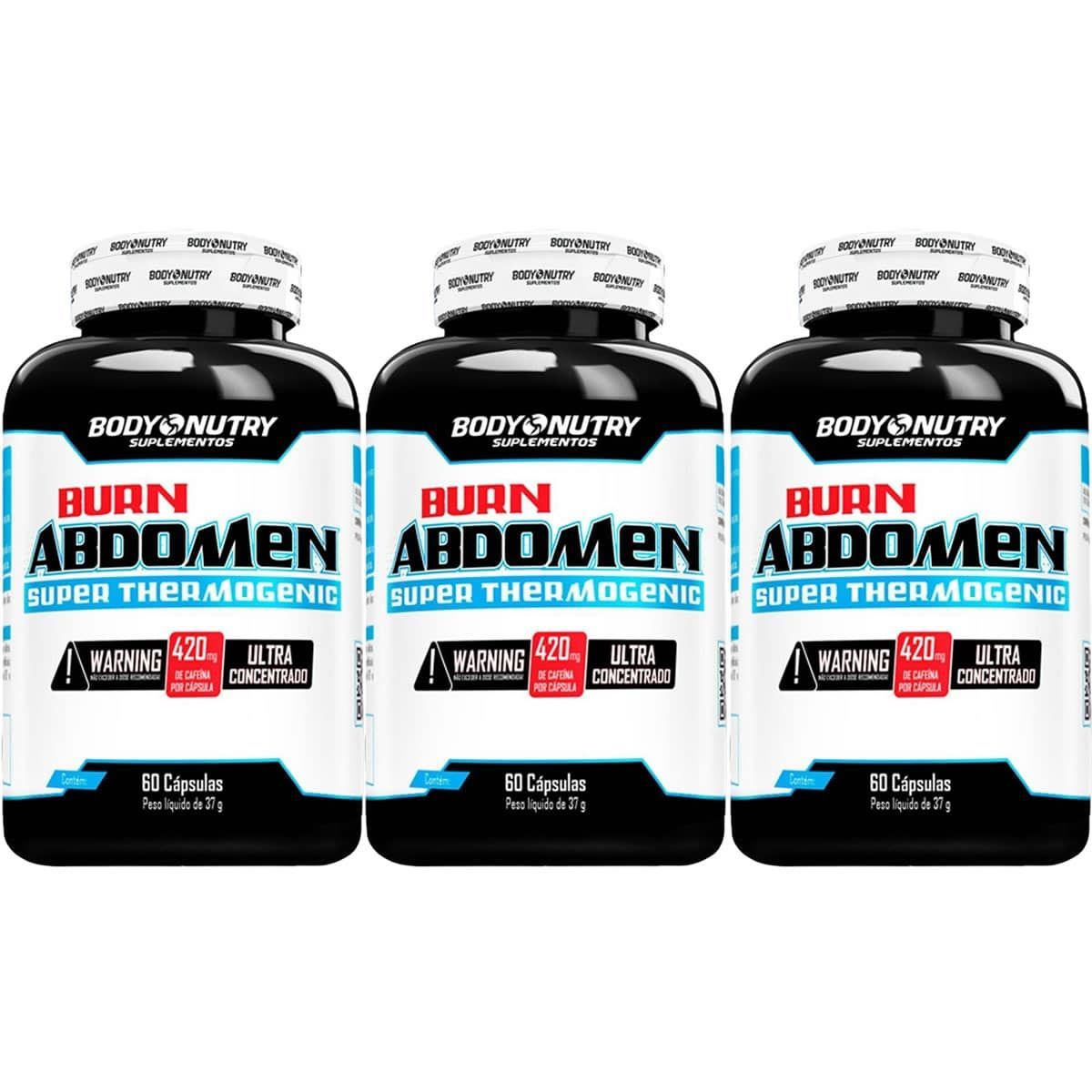Kit 3X Burn Abdomen - 60 C�psulas - Body Nutry