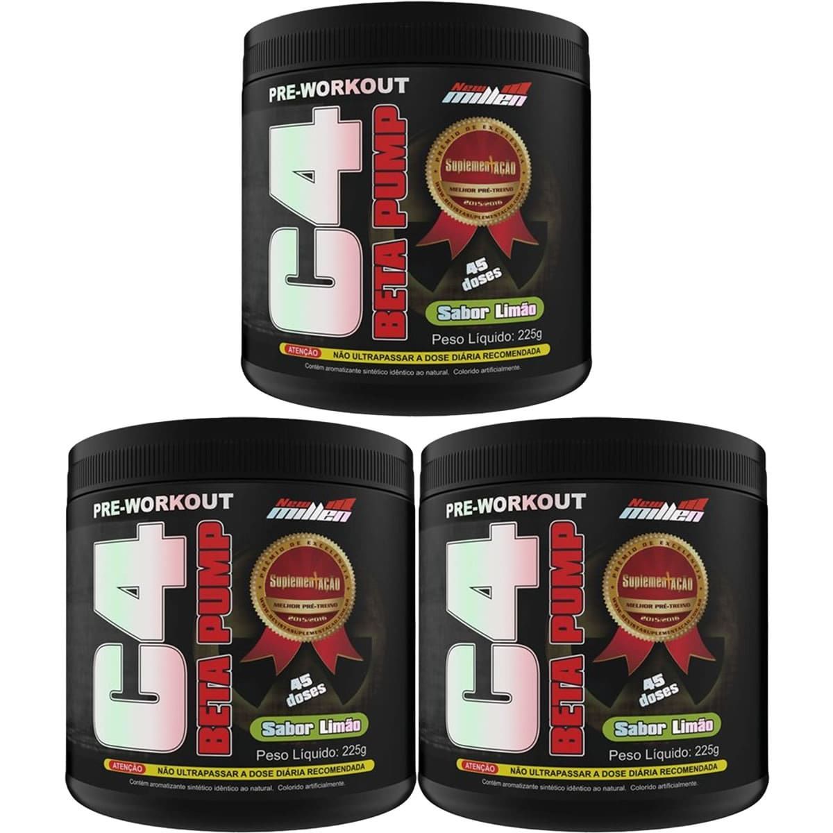 Kit 3X C4 Beta Pump Extreme Pre-Workout - 225g Lim�o - New Millen