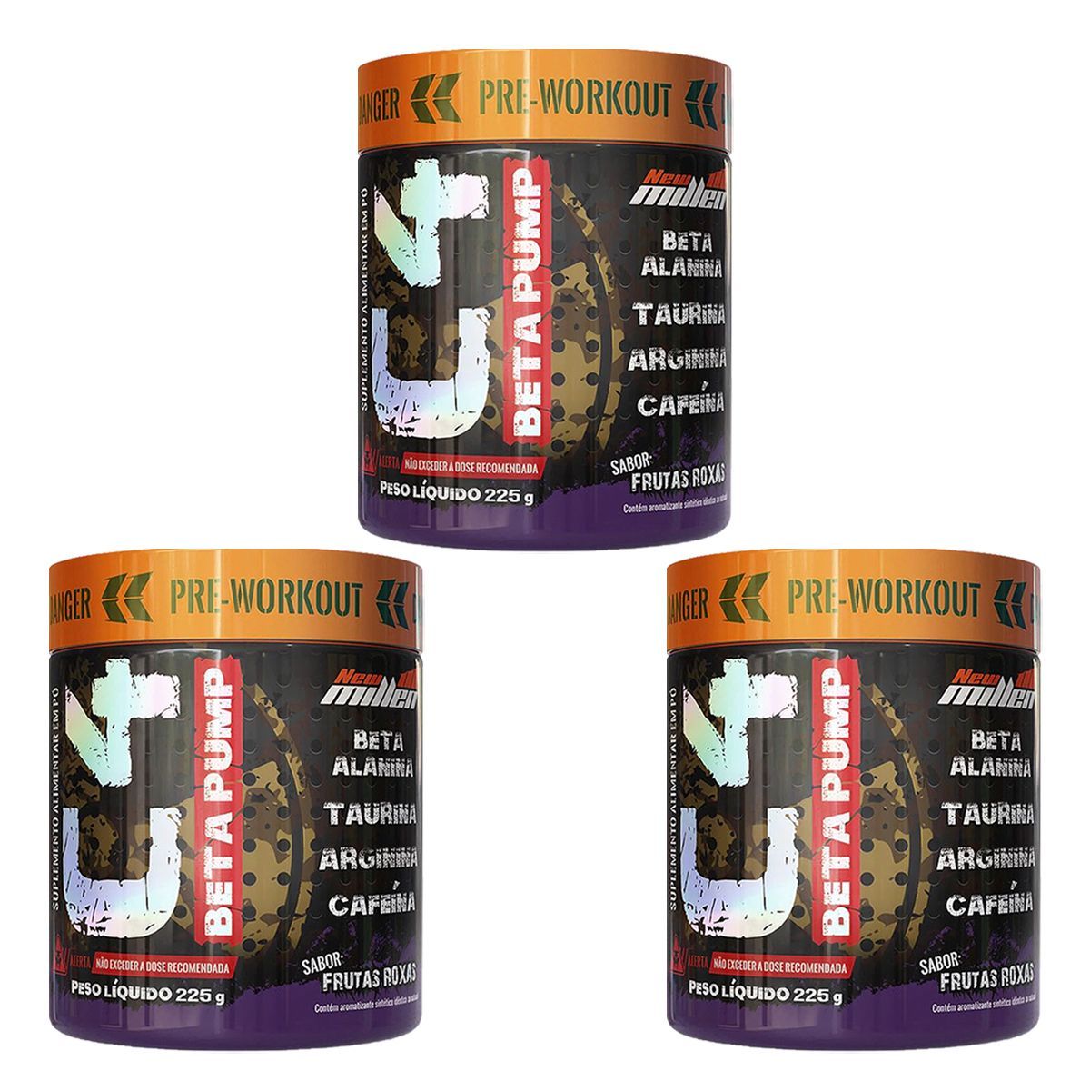 Kit 3X C4 Beta Pump Pr� Workout - 225g Frutas Roxas - New Millen