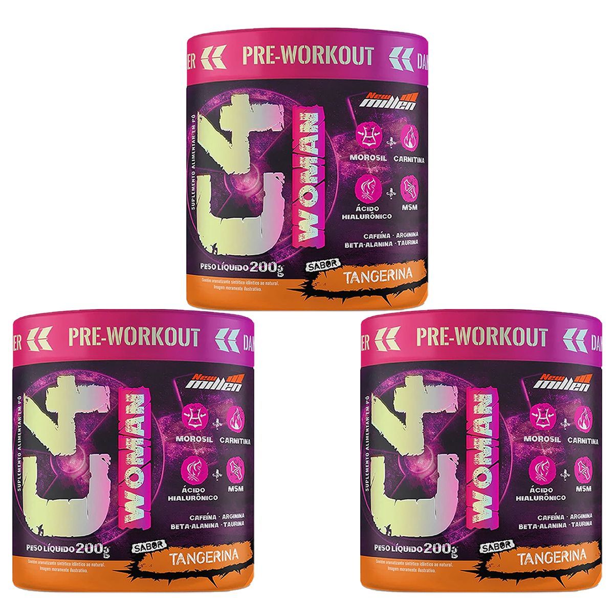 Kit 3X C4 Woman - 200g Tangerina - New Millen