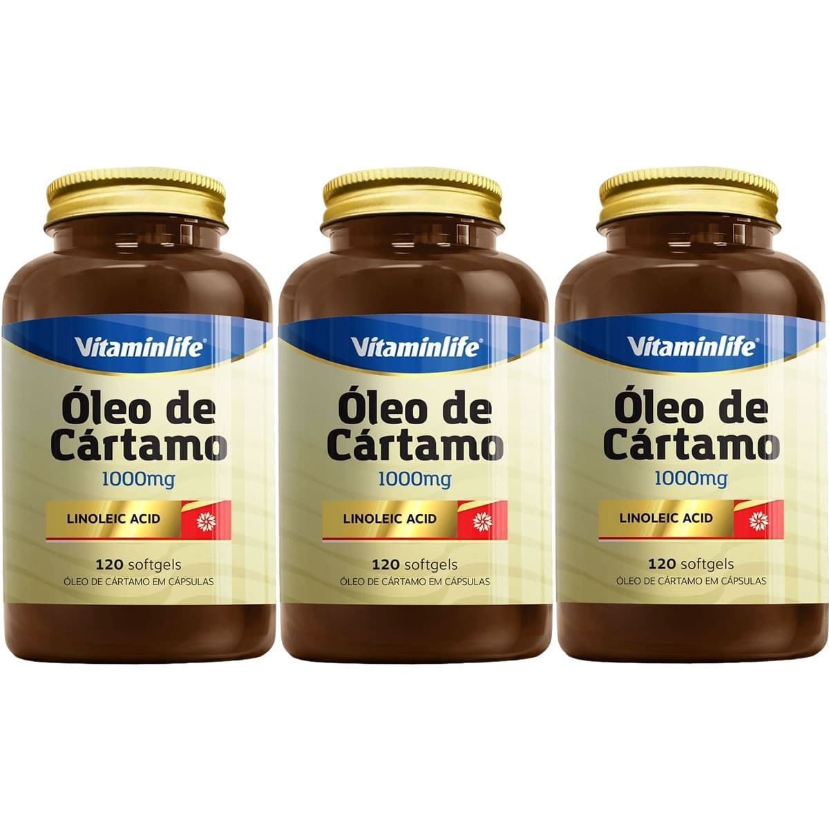 Kit 3X CA Linoleic Acid �leo de C�rtamo e �cido Linoleico - 120 C�psulas - VitaminLife