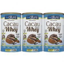 Kit 3X Cacau Nature Whey - 420g 70% Cacau - Nutrata