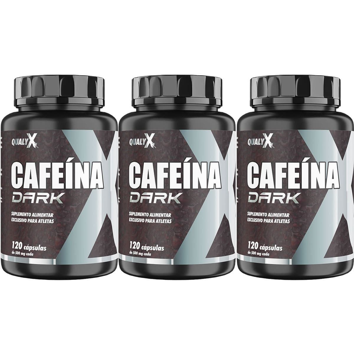 Kit 3X Cafeina Dark Qualy X - 120 C�psulas - QualyNutri