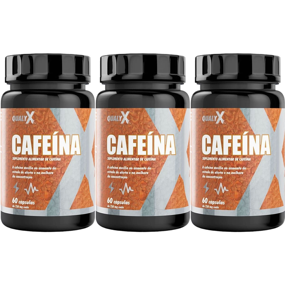 Kit 3X Cafe�na Qualy X - 60 C�psulas - QualyNutri