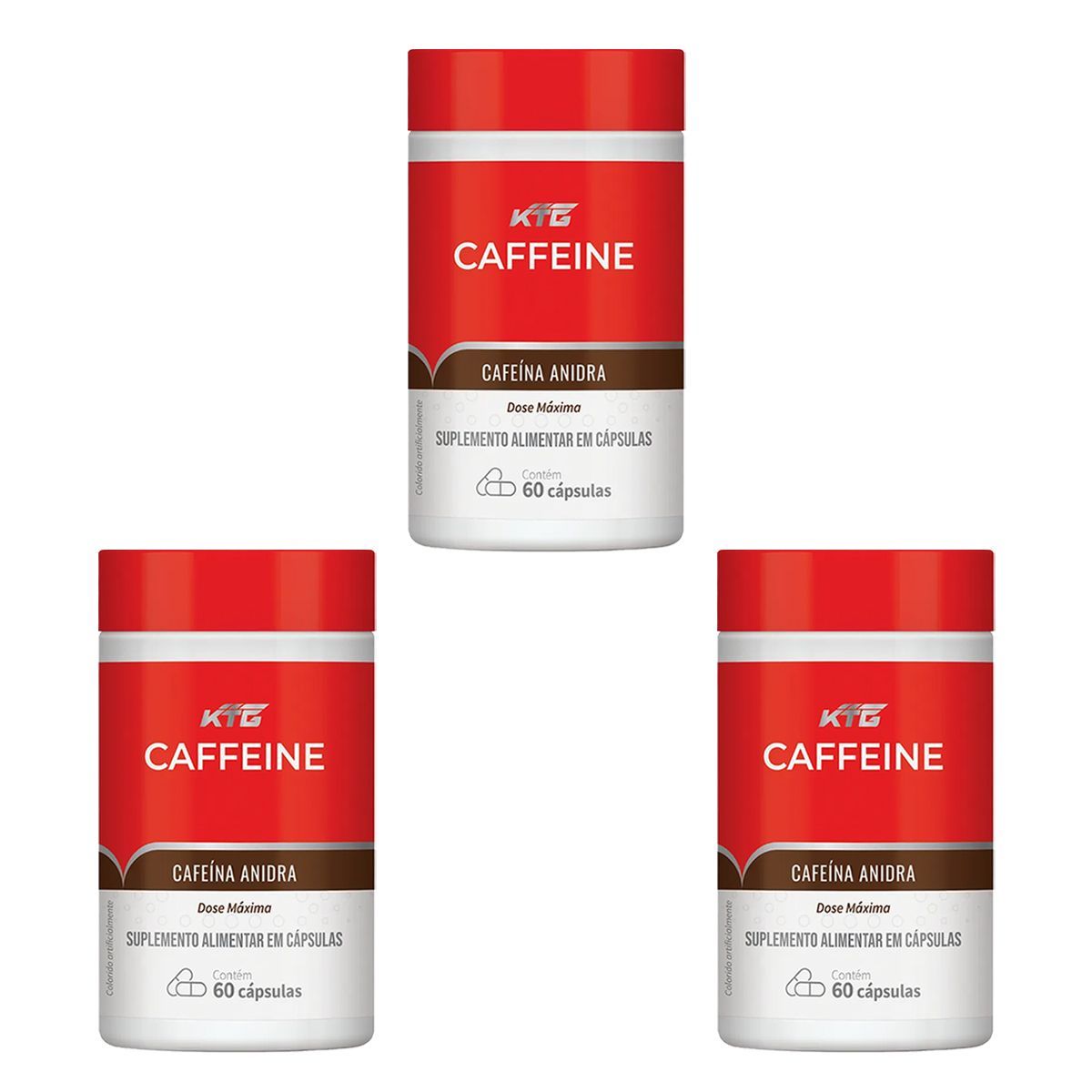Kit 3X Caffeine - 60 C�psulas - Katigu�