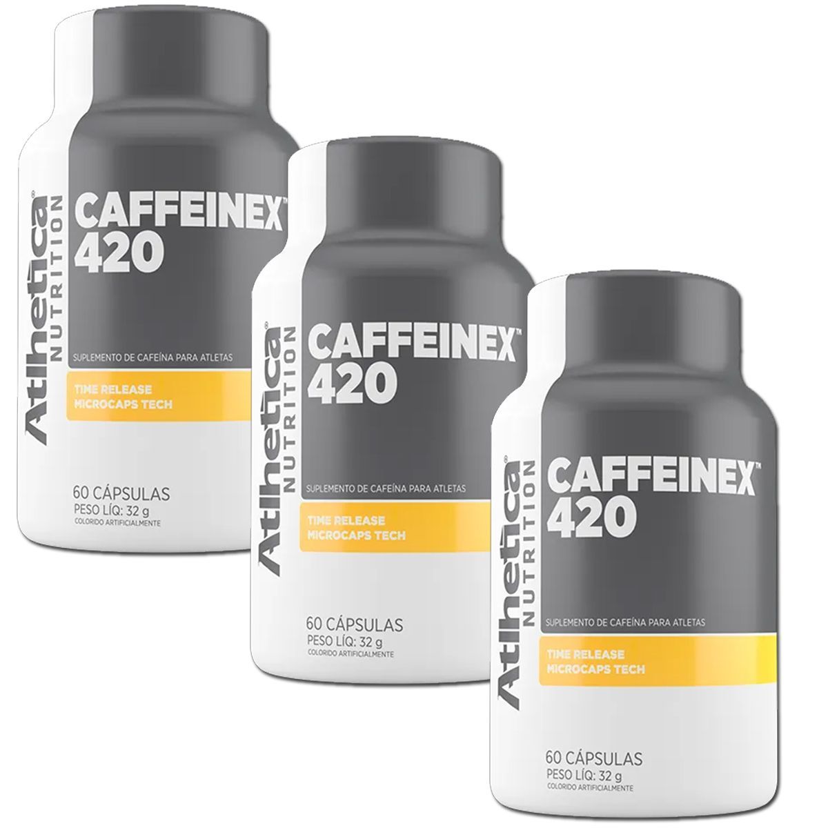 Kit 3X Caffeinex 420 - 60 C�psulas - Atlhetica Nutrition