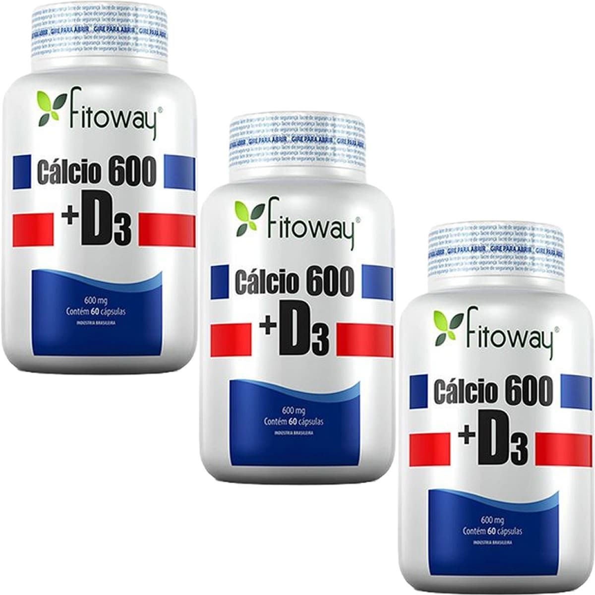 Kit 3X Calcio 600 + D3 - 60 C�psulas - Fitoway