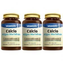 Kit 3X C�lcio Algas Marinhas - 60 C�psulas - VitaminLife