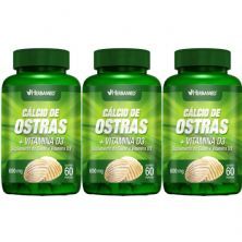 Kit 3X Calcio de Ostras+Vitamina D3 600mg 60 C�psulas - Herbamed