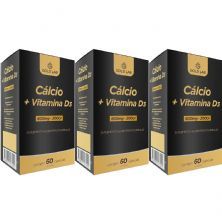 Kit 3X C�lcio + Vitamina D3 - 60 C�psulas - Gold Lab