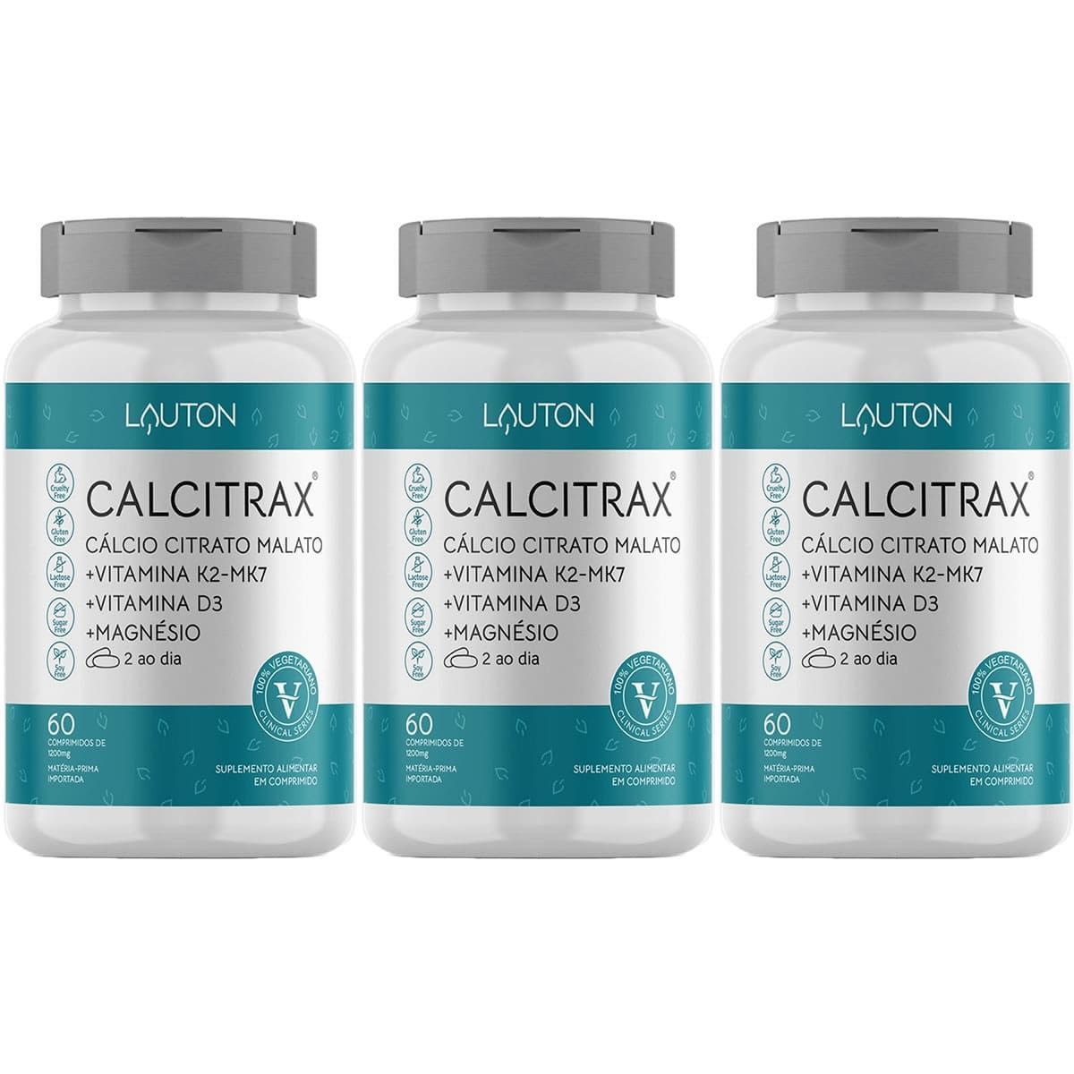 Kit 3X Calcitrax - 60 Comprimidos - Lauton Nutrition