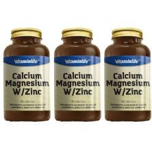 Kit 3X Calcium, Magnesium W/Zinc - 90 c�psulas - Vitaminlife