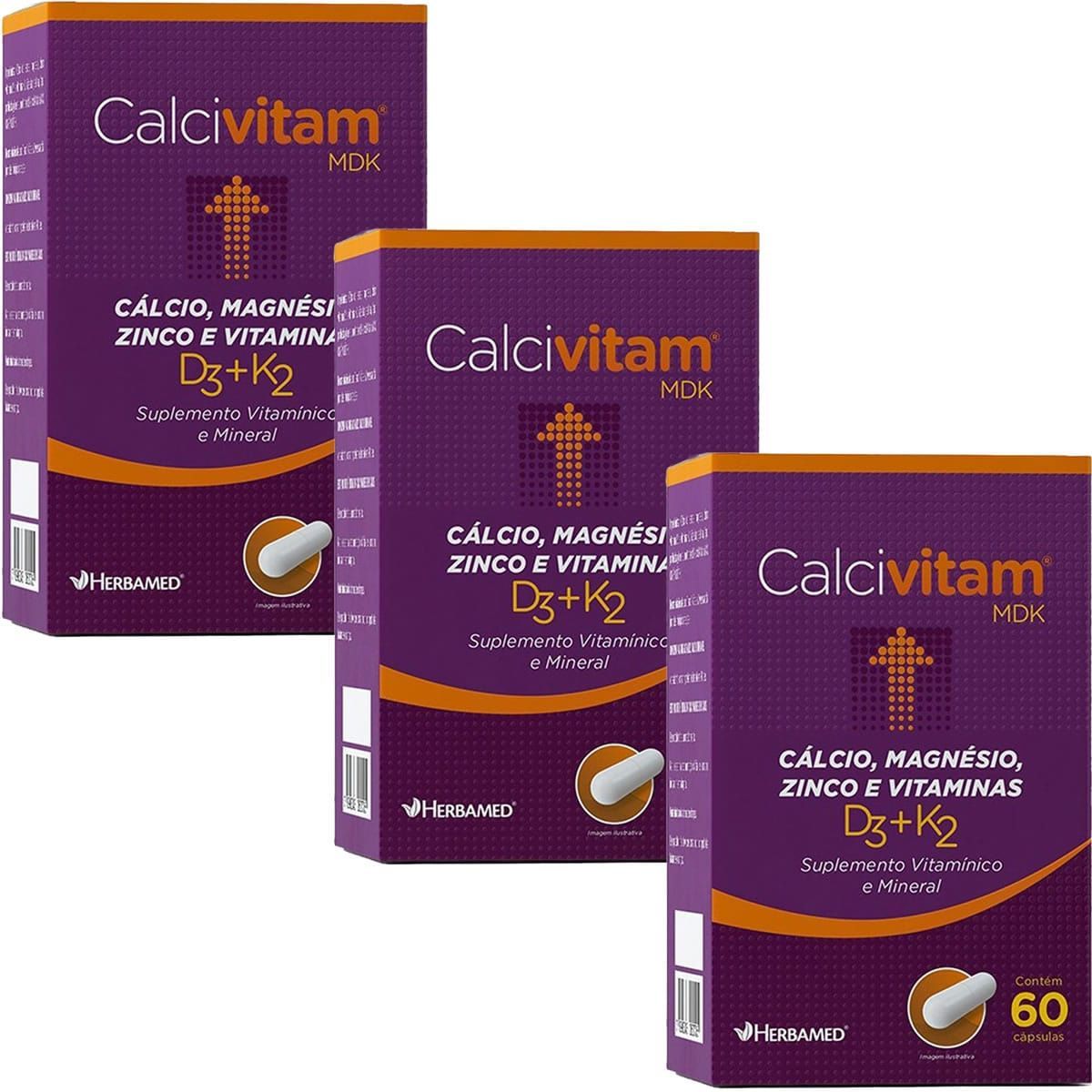 Kit 3X Calcivitam 600mg 60 C�psulas - Herbamed