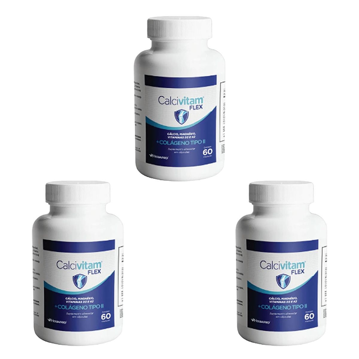 Kit 3X Calcivitam Flex - 60 C�psulas - Herbamed