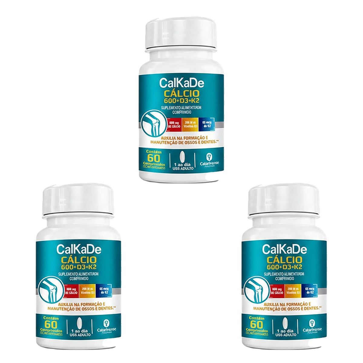 Kit 3X Calkade - 600mg 60 comprimidos - Catarinense Pharma