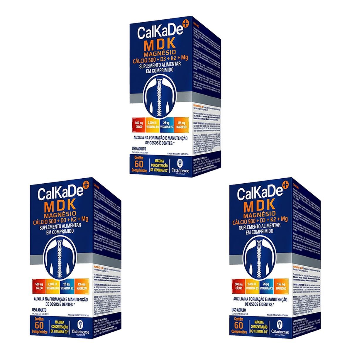 Kit 3X CalKaDe MDK - 60 Comprimidos - Catarinense Nutri��o