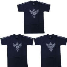 Kit 3X Camiseta 100% Algod�o Darkness - Tamanho G Preta - IntegralM�dica