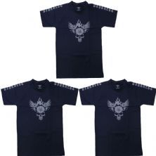 Kit 3X Camiseta 100% Algod�o Darkness - Tamanho GG Preta - IntegralM�dica