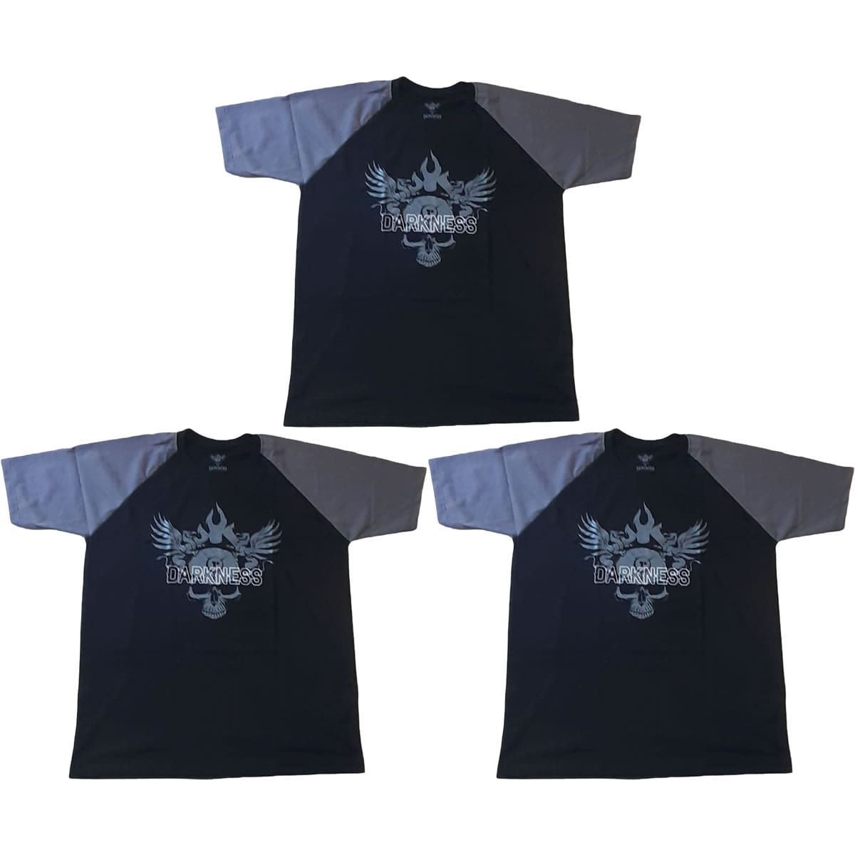 Kit 3X Camiseta 100% Algod�o Iron Darkness - Tamanho M Preta/Cinza - IntegralM�dica