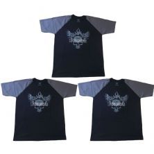 Kit 3X Camiseta 100% Algod�o Iron Darkness - Tamanho M Preta/Cinza - IntegralM�dica