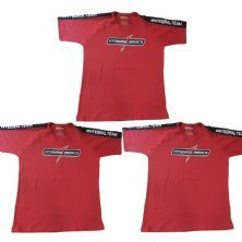 Kit 3X Camiseta Algod�o Integral Team - Tamanho G Vermelha/Preta - IntegralM�dica