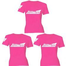 Kit 3X Camiseta Baby Look Feminina - Tamanho G Rosa - New Millen