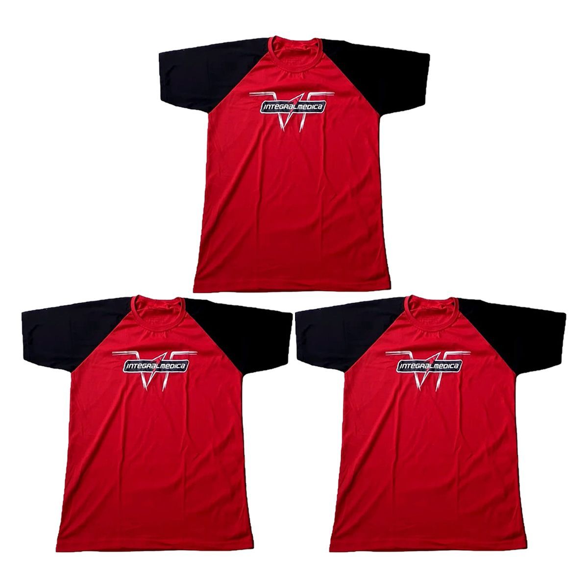 Kit 3X Camiseta Champion - Tamanho G Vermelha/Preto - IntegralM�dica