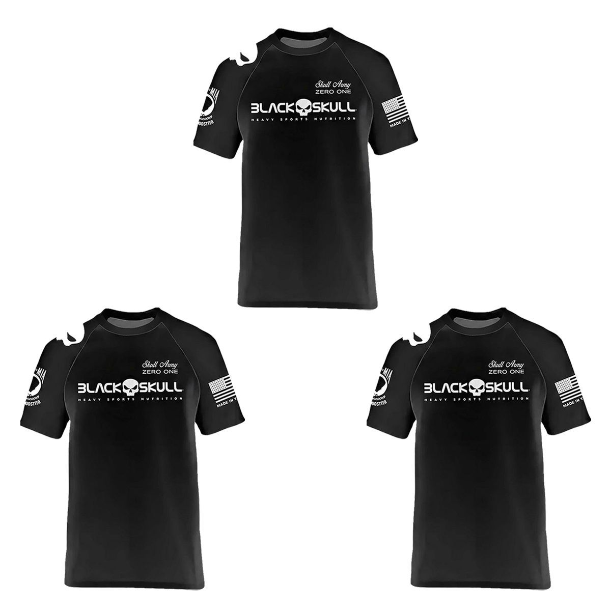 Kit 3X Camiseta Dry Fit Soldado Bope - Tamanho G Preto - Black Skull