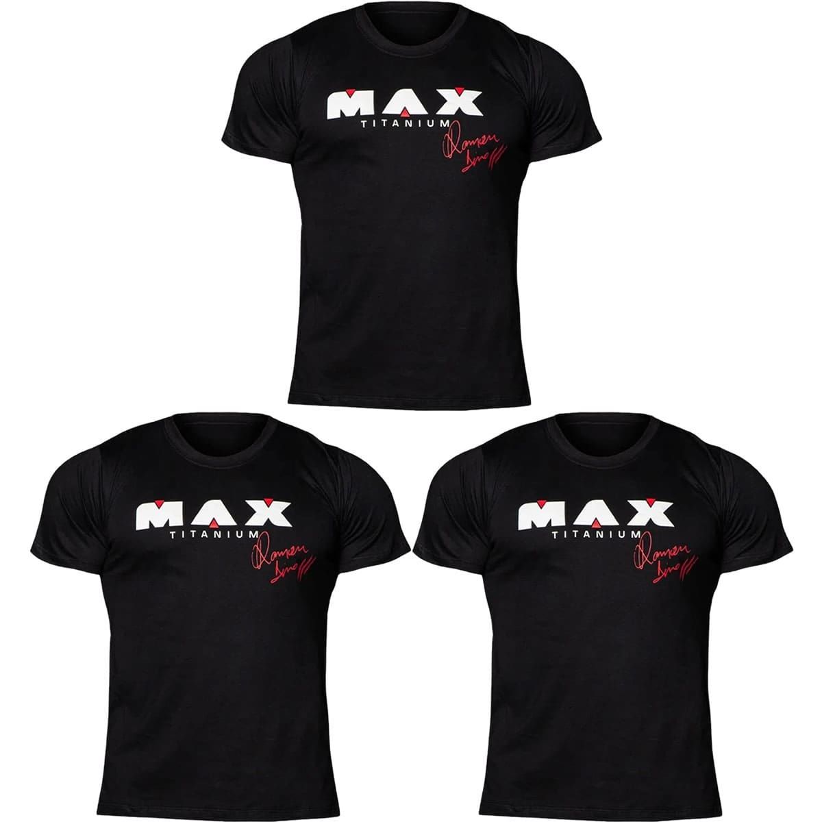 Kit 3X Camiseta Edi��o Limitada Ramon Dino - Tamanho G Preta - Max Titanium