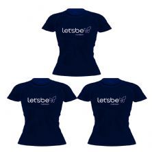 Kit 3X Camiseta Raglan Super Dry 100% Poliester - Baby Look Azul Tam. G - Lets Be Nutrition