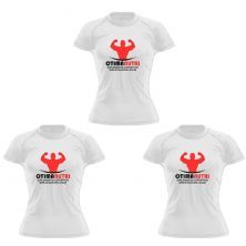 Kit 3X Camiseta Raglan Super Dry 100% Poliester  - Baby Look  Branca Tamanho G  - OtimaNutri