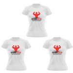 Kit 3X Camiseta Raglan Super Dry 100% Poliester  - Baby Look  Branca Tamanho M  - OtimaNutri
