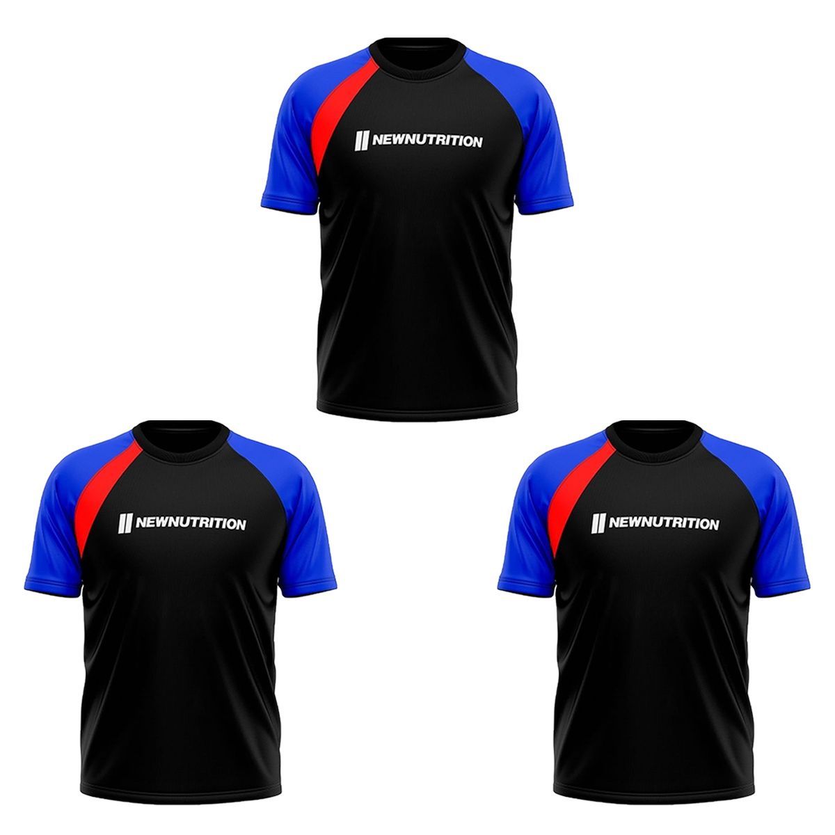 Kit 3X Camiseta Velox - Tamanho G Preto - NewNutrition