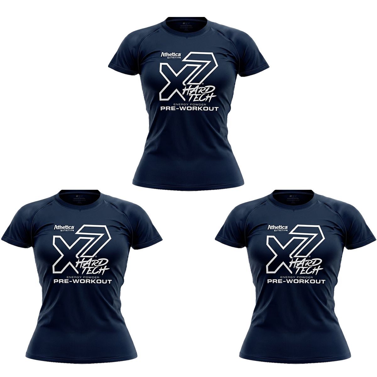Kit 3X Camiseta x7 - Feminina G - Atlhetica Nutrition