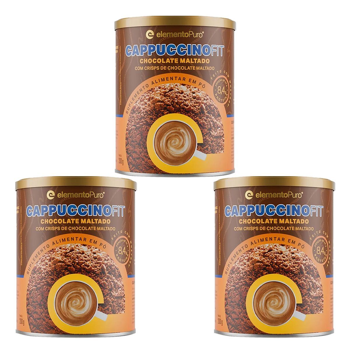 Kit 3X CappuccinoFit - 200g Chocolate Maltado - ElementoPuro