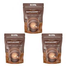 Kit 3X CappuccinoFit - 600g Refil Chocolate Belga - ElementoPuro