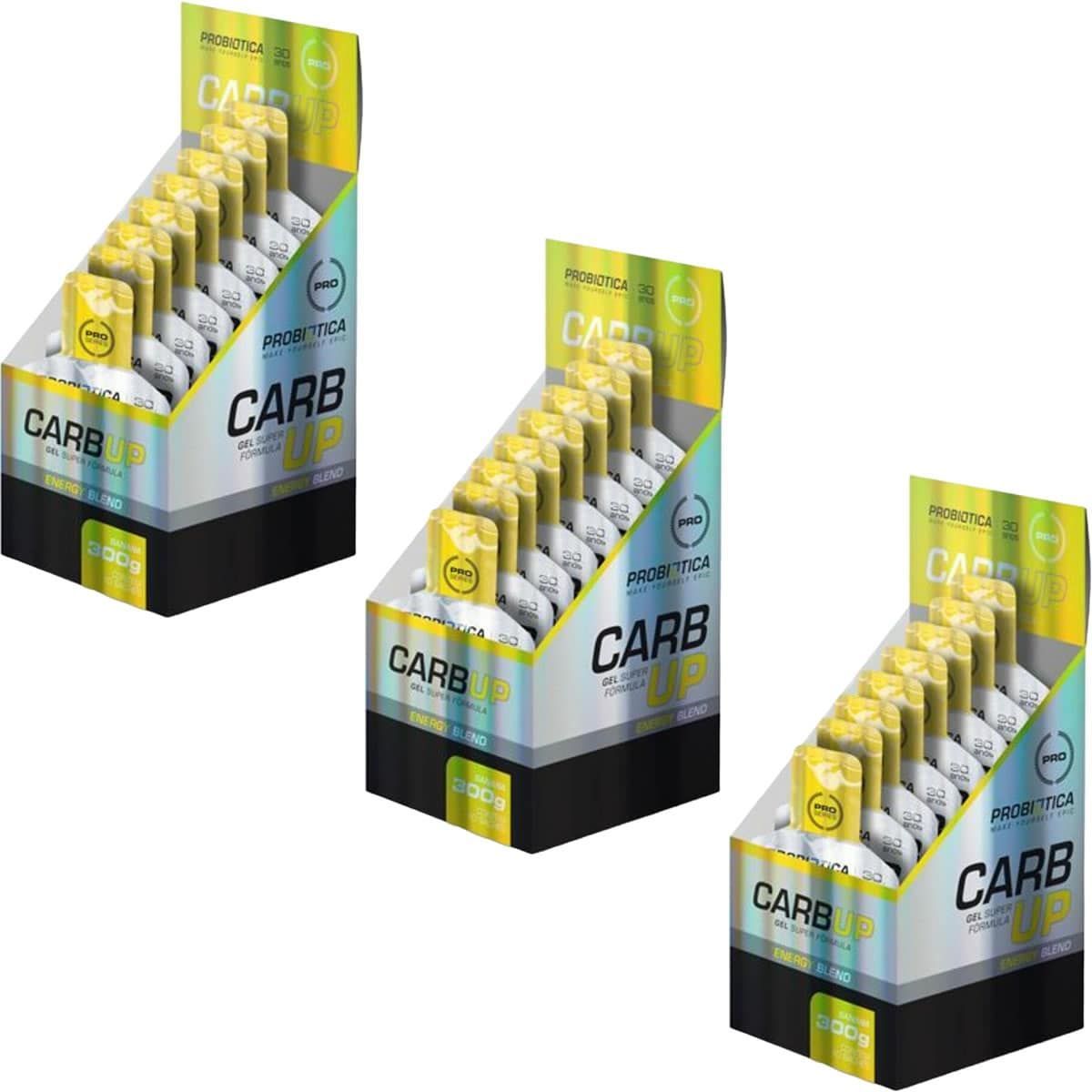 Kit 3X Carb UP Gel Super F�rmula - 10 Sach�s 30g Banana- Probi�tica