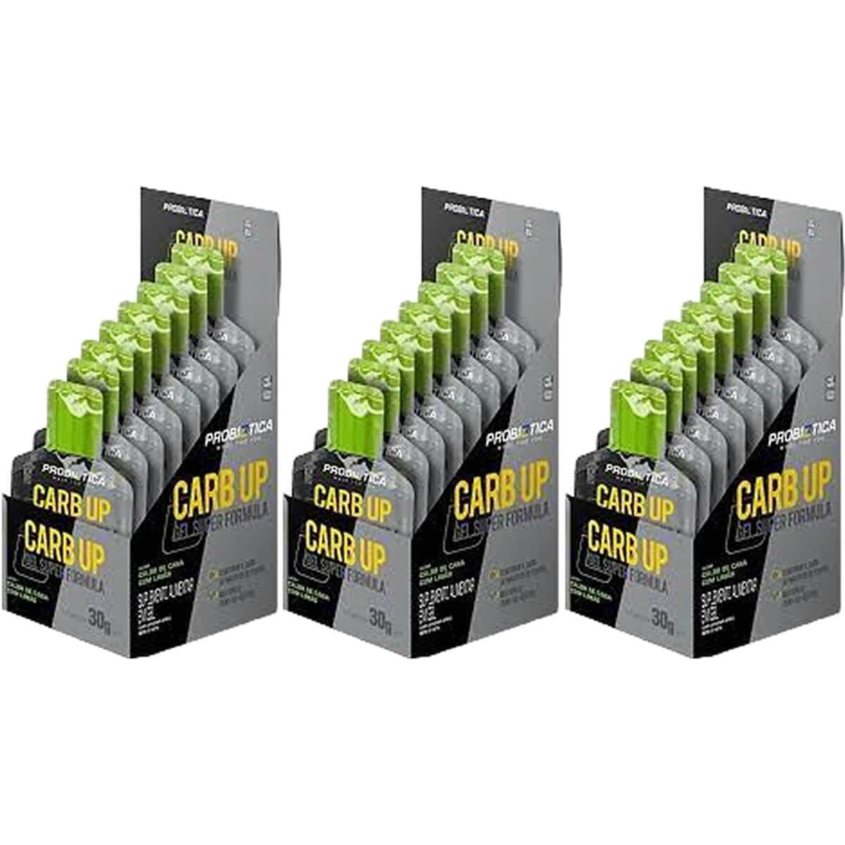 Kit 3X Carb UP Gel Super F�rmula - 10 Sach�s 30g Caldo de Cana Com Lim�o - Probi�tica