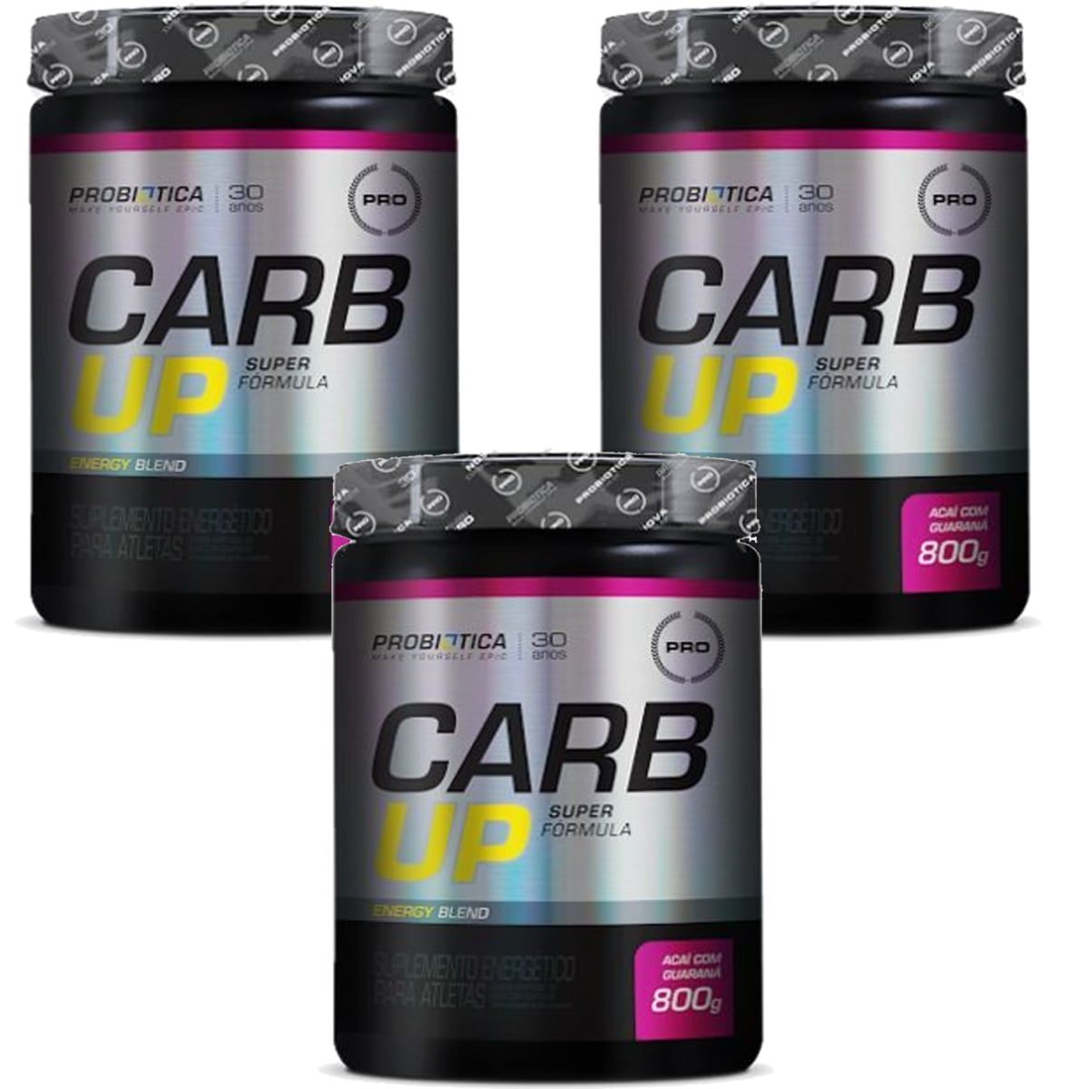 Kit 3X Carb Up Super Formula - 800g A�ai c/ Guaran� - Probi�tica