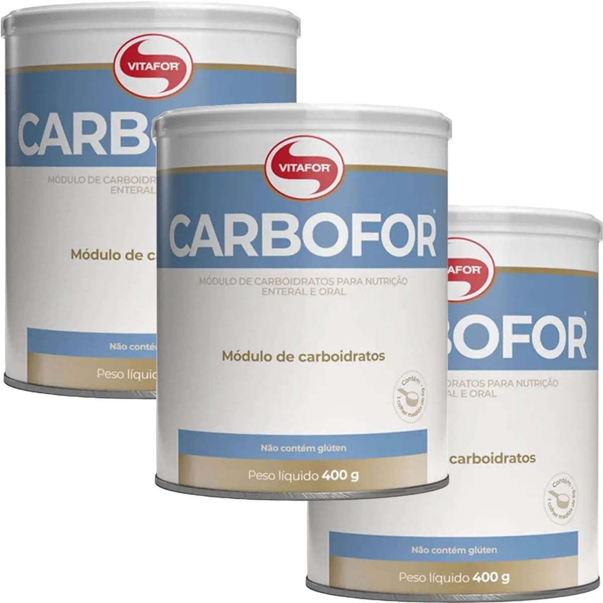 Kit 3X Carbofor - 400g  Sem Sabor - Vitafor