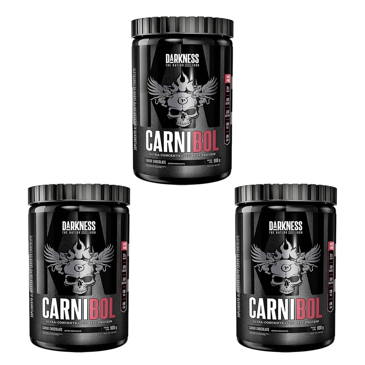 Kit 3X Carnibol - 907g Chocolate - IntegralM�dica