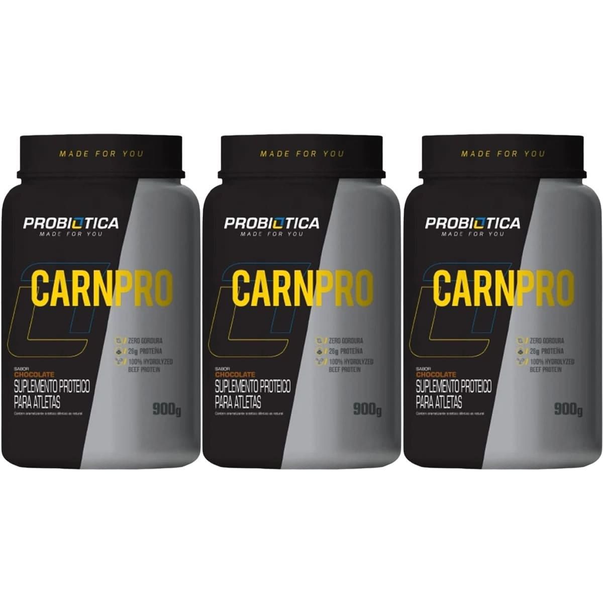 Kit 3X Carnpro - 900g Chocolate - Probi�tica