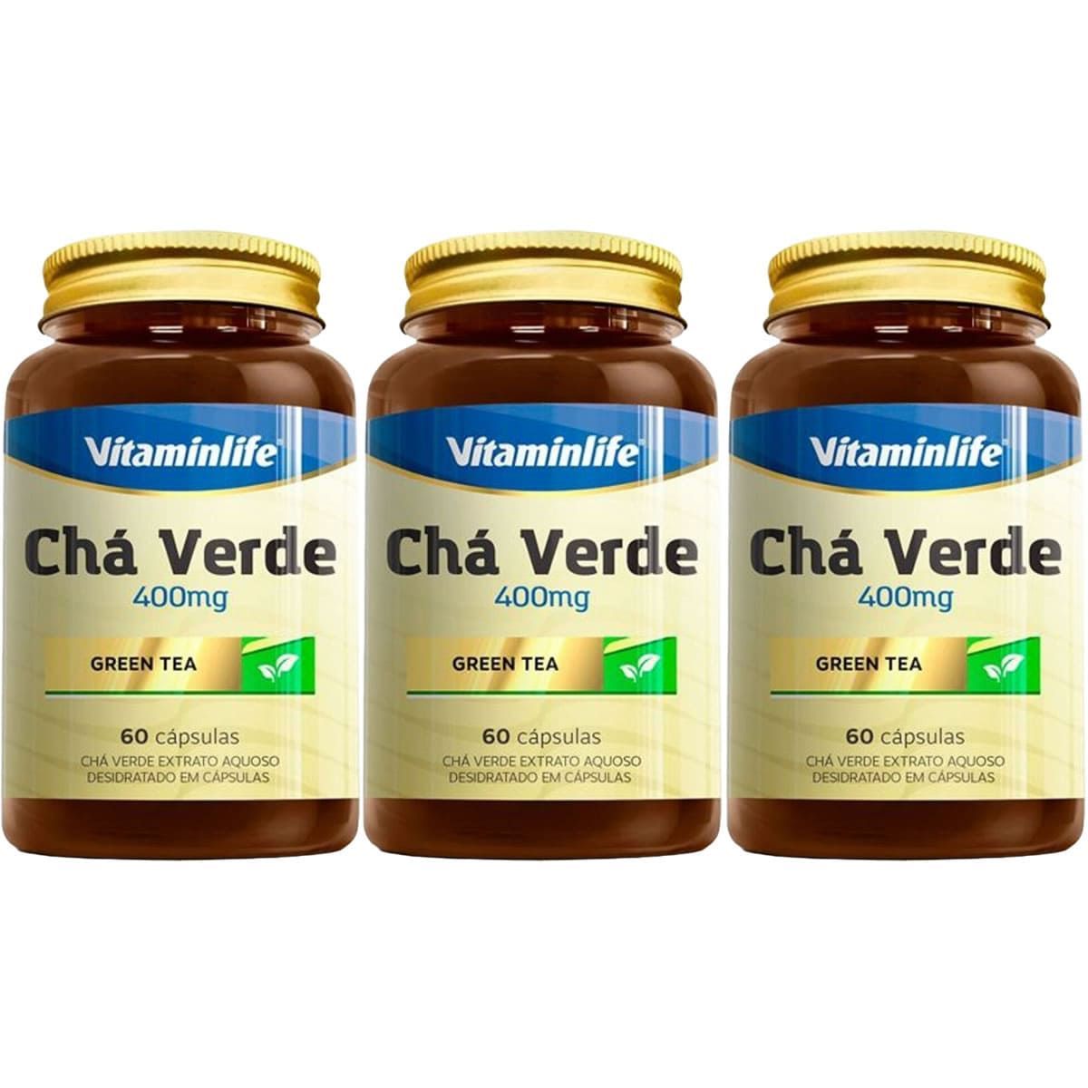 Kit 3X Ch� Verde - 60 C�psulas - VitaminLife