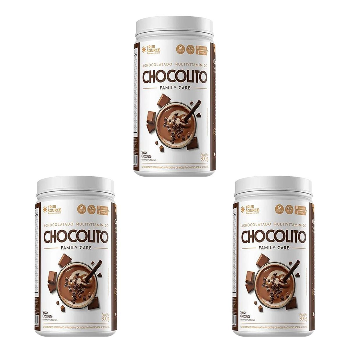 Kit 3X Chocolito Family Care - 300g Chocolate - True Source
