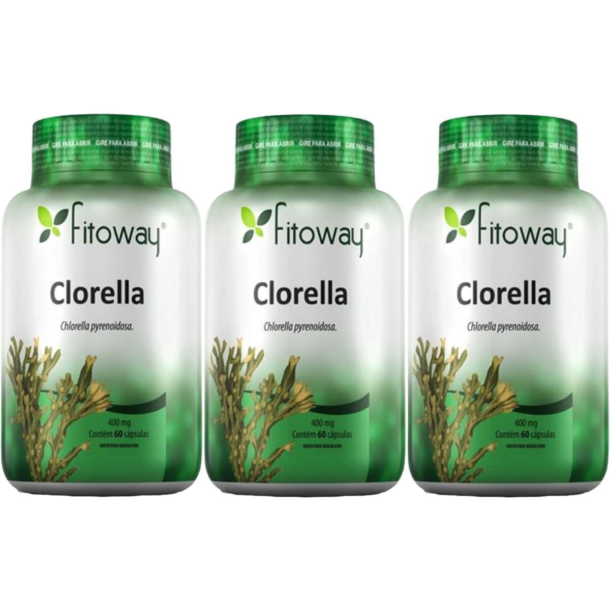 Kit 3X Clorella 400mg - 60 C�psulas - Fitoway