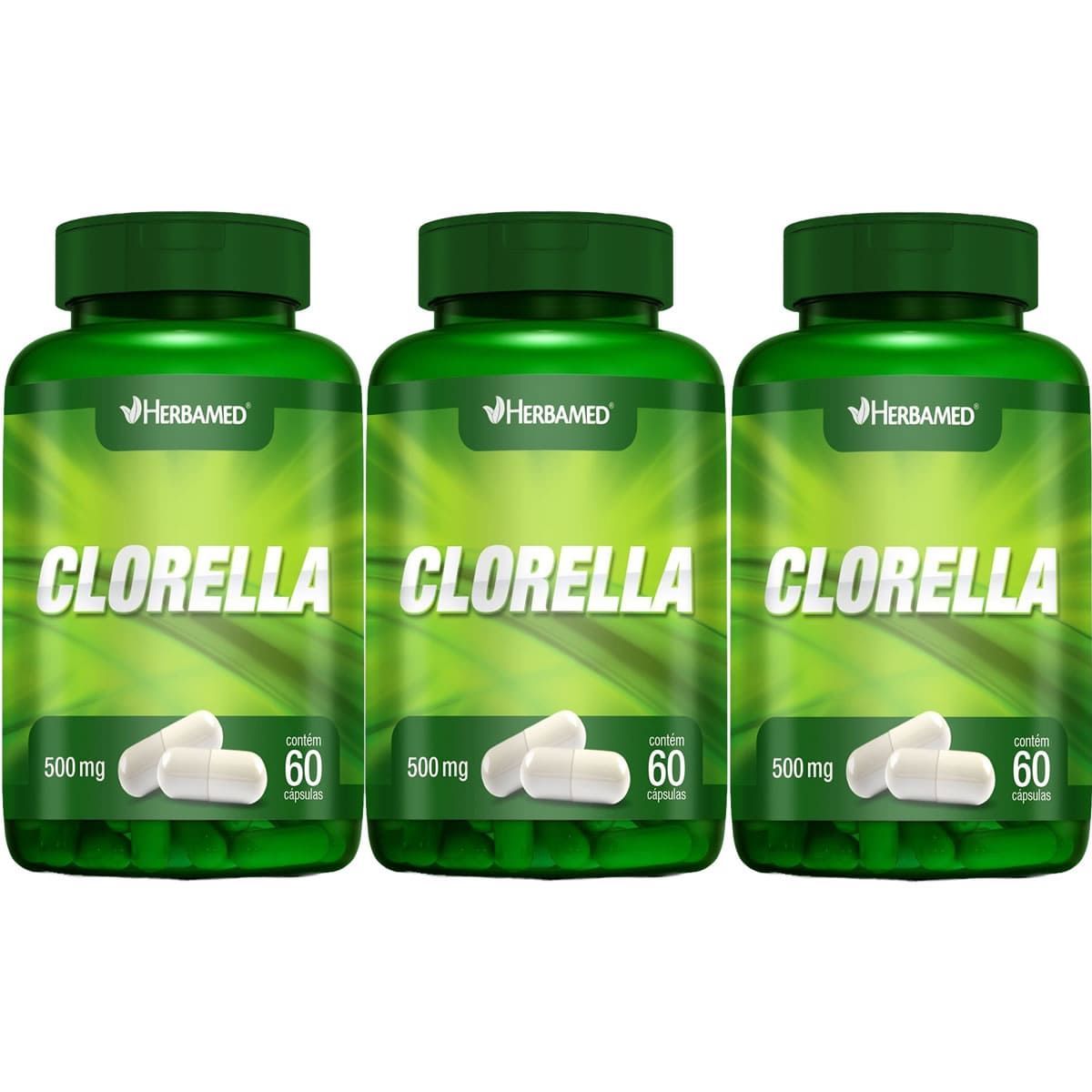 Kit 3X Clorella 500mg 60 C�psulas - Herbamed