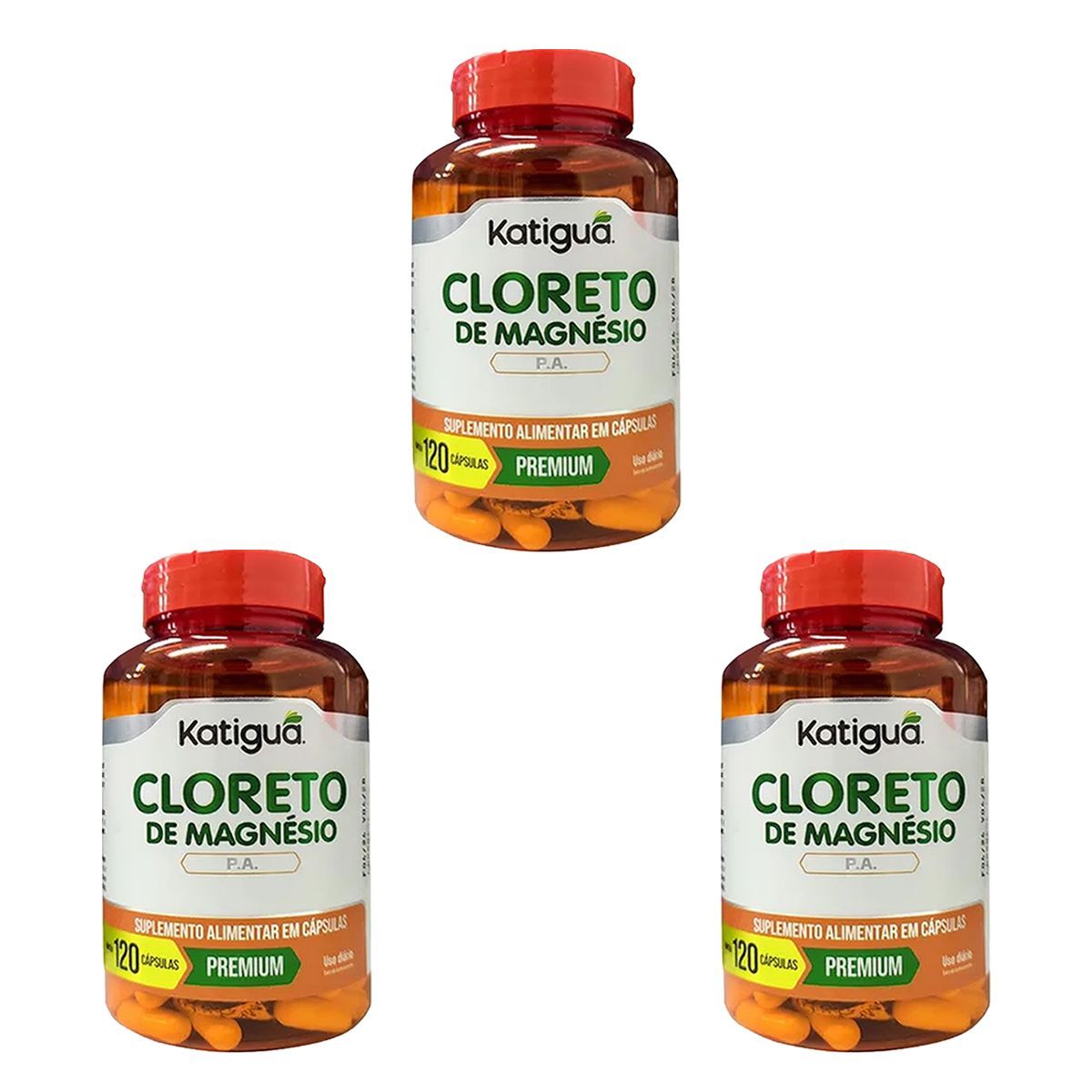Kit 3X Cloreto de Magn�sio P.A - 120 C�psulas - Katigu�
